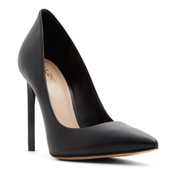 Aldo Black Leather Kennedi Heel - Picture 3 of 8